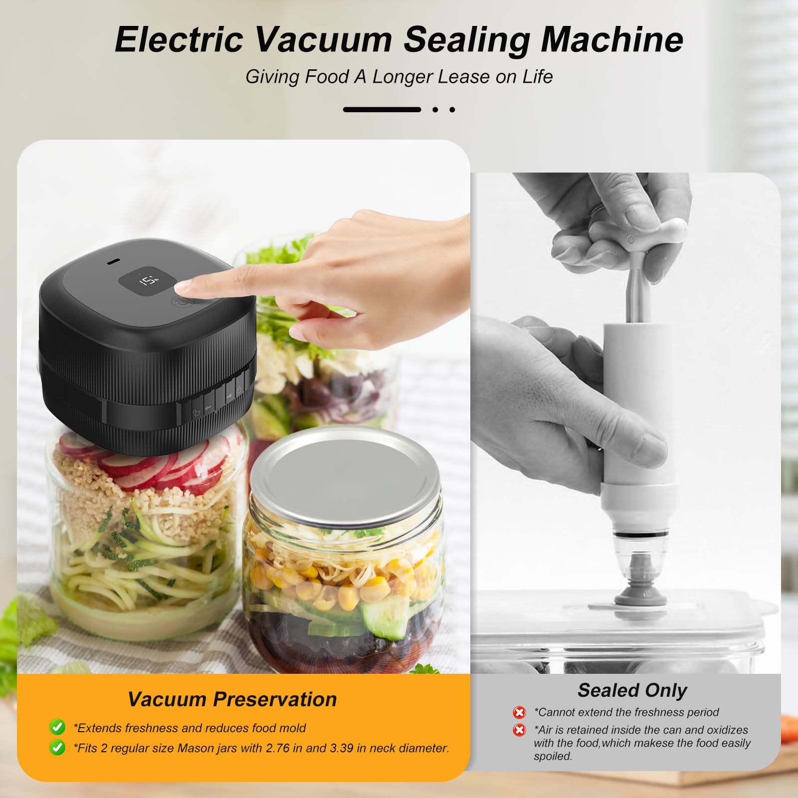 Sigillatrice Sottovuoto Barattoli Elettrica - Kit Completo Con Coperchi - Foto 11