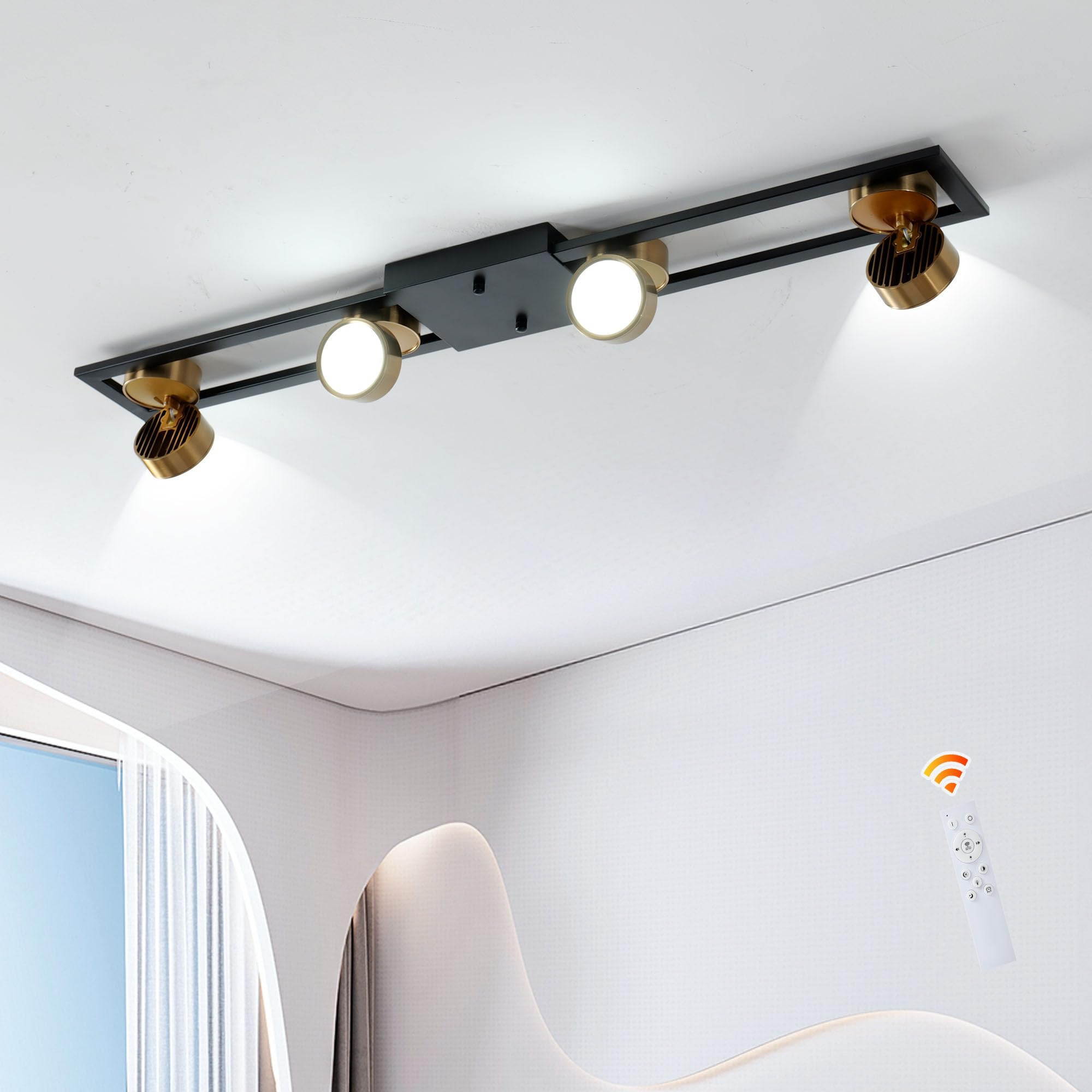 Photo 1 of Garwarm 35 Inch LED Track Lighting, Dimmable Black Brass