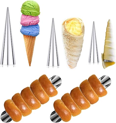 Miniatura 2 de Woohome Juego de 37 boquillas de canoli de tubos de canoli, moldes de cuerno de crema de acero inoxidable, boquilla de hojaldre de tuberías, moldes