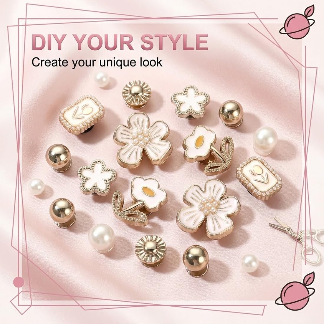 1 Set di Accessori per Scarpe a Forma di Fiore, Fibbie per Scarpe Glitterate, Decorazioni per Scarpe e Borse, Design Elegante, Adatto a Ragazze e Donne. - 4