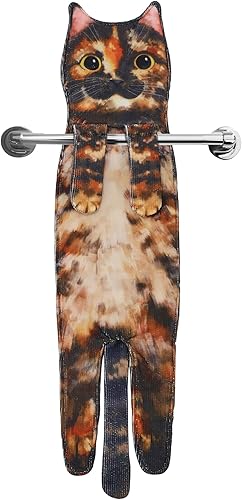 Miniatura 8 de DaisyJoy Divertidas toallas de mano para el baño y la cocina  Linda decoración decorativa para gatos toallas para la cara súper absorbentes suaves