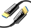 8K HDMI 2.1 Cable 10FT Thin Fiber Optic HDMI Cable, 48Gbps Ultra Fast Active HDMI Cord, Supports 8K@60Hz 4K@120Hz, Dynamic HDR, eARC, HDCP 2.2&2.3, 3D, PS4/5/Xbox/TV/Monitor/Gaming