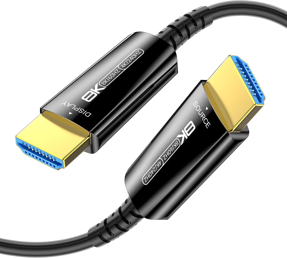 8K HDMI 2.1 Cable 6Ft, Thin Fiber Optic HDMI Cable, 48Gbps Ultra High Speed HDMI Cord, 8K@60Hz 4K@240Hz/120Hz, Dynamic HDR, eARC, HDCP 2.2&2.3, 3D, Compatible for PS4/5/Xbox/TV/Monitor/Laptop