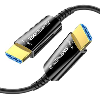 8K HDMI 2.1 Cable 6Ft, Thin Fiber Optic HDMI Cable, 48Gbps Ultra High Speed HDMI Cord, 8K@60Hz 4K@240Hz/120Hz, Dynamic HDR, eARC, HDCP 2.2&2.3, 3D, Compatible for PS4/5/Xbox/TV/Monitor/Laptop