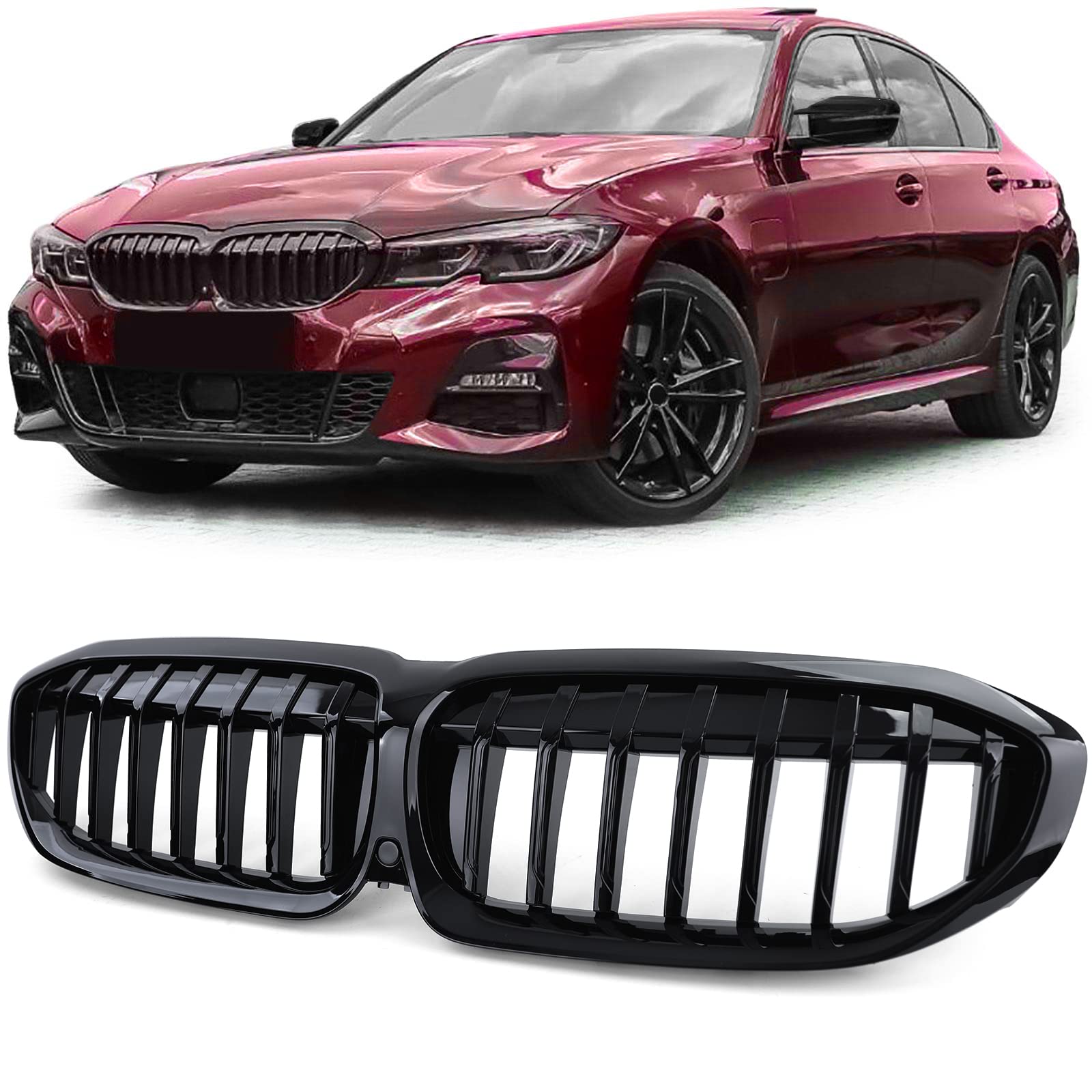 Sport Kühlergrill Frontgrill Schwarz Glanz für 3er BMW G20 G21 2019-2022