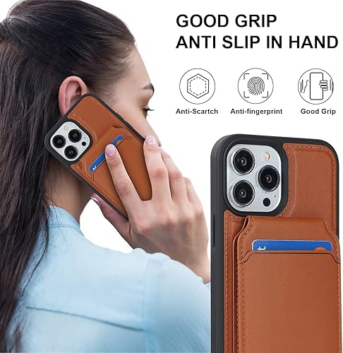 Miniatura 5 de Funda para iPhone 11 Pro Max con tarjetero de crédito, caja fuerte para iPhone 11 Pro Max, funda de cuero para mujer, compatible con mag Safe Wallet