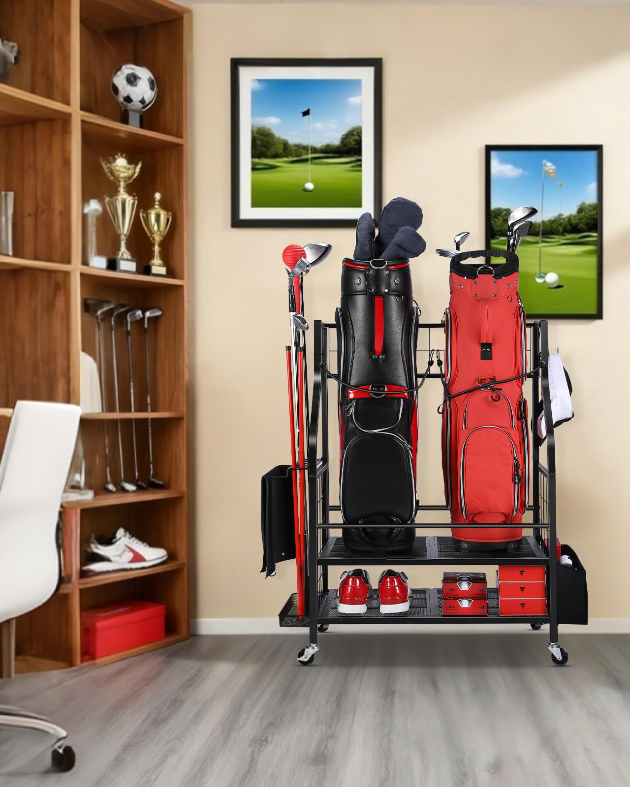FHXZH Organizer per sacca da golf, extra large, per garage, capannone, cantina