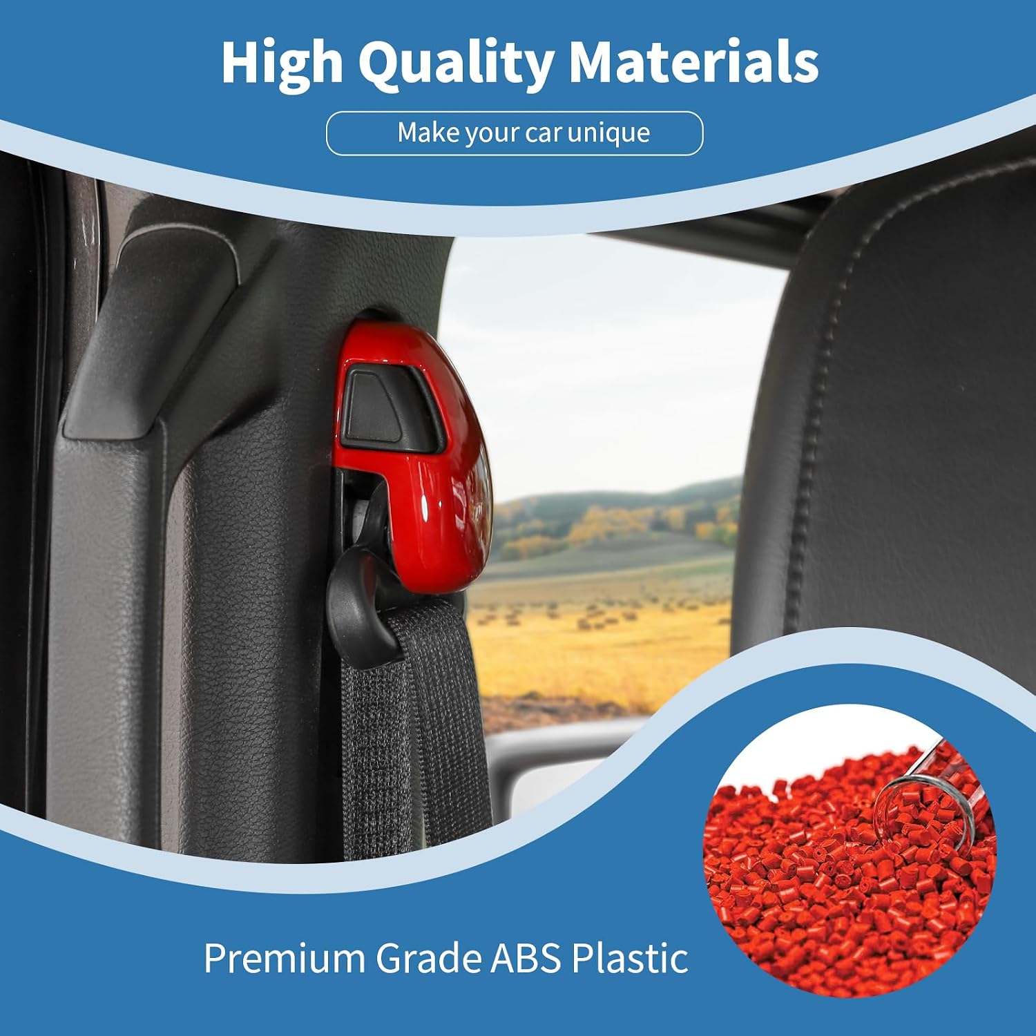 for Jeep JL Red Seat Belt Trim Cover for Jeep Wrangler JL JLU 2018+ for Gladiator JT 2020-Present ABS Interior Accessories 4pcs