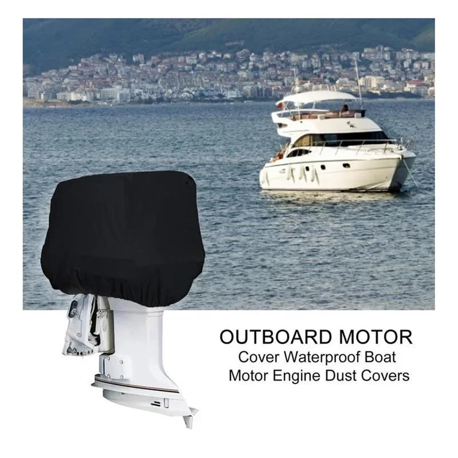 Copri Motore Fuoribordo Telo coprimotore impermeabile for barche 420D | Motore Yacht Rainproof Portatile 6 225HP(175-225hp)