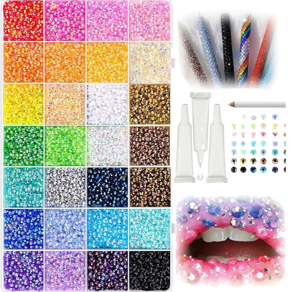 Bedazzler Kit with Rhinestones Upgrade Colorful DIY Resin Rhinestone Kit for Bedazzling Resin Jelly Rhinestones for Bedazzling Kit