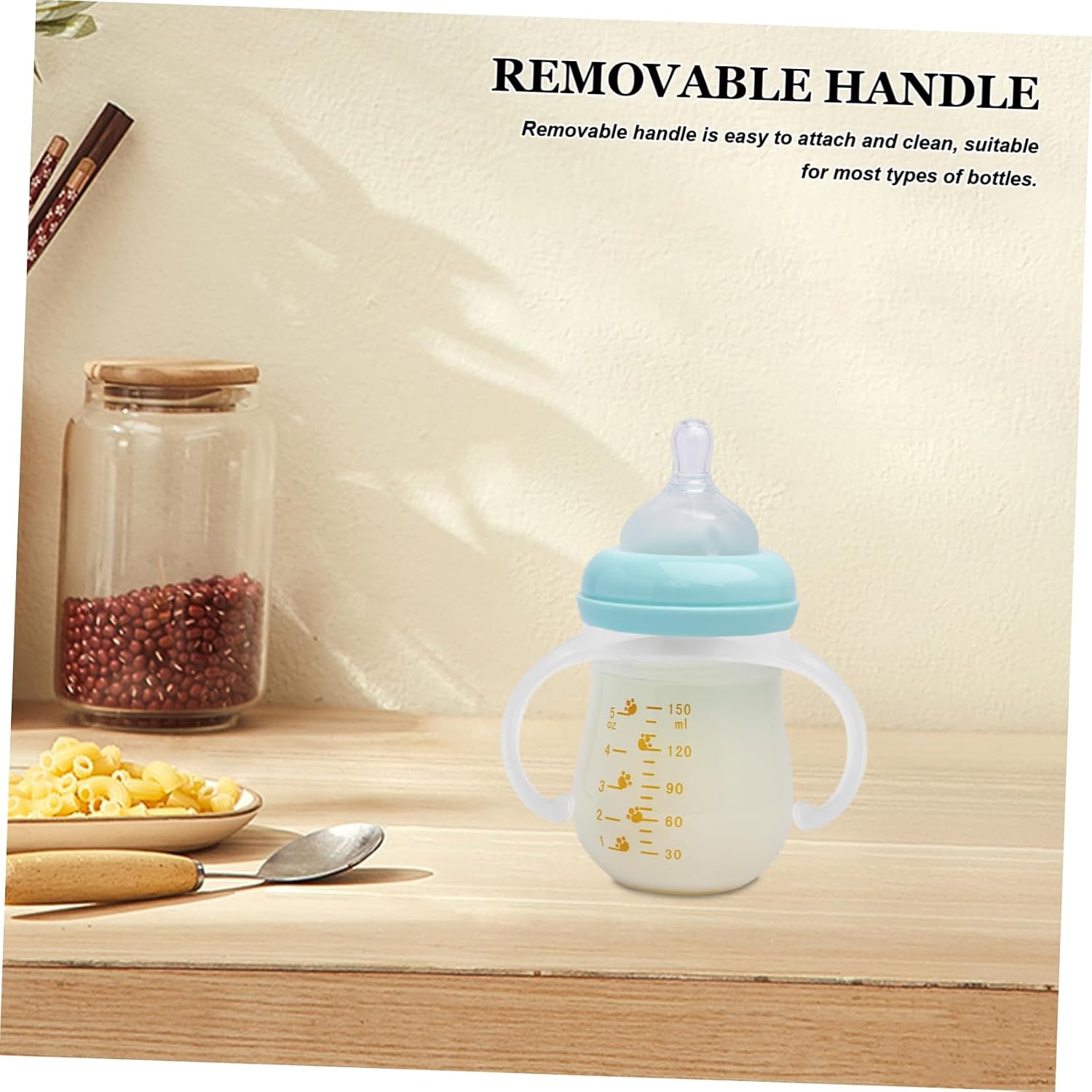 SHOWERORO 4Pcs Bottle Handle Grip Plastic Feeding Bottle Replacement Handle for Easy Gripping Compatible with Milk Bottles Quick Installation Cleaning for Newborns