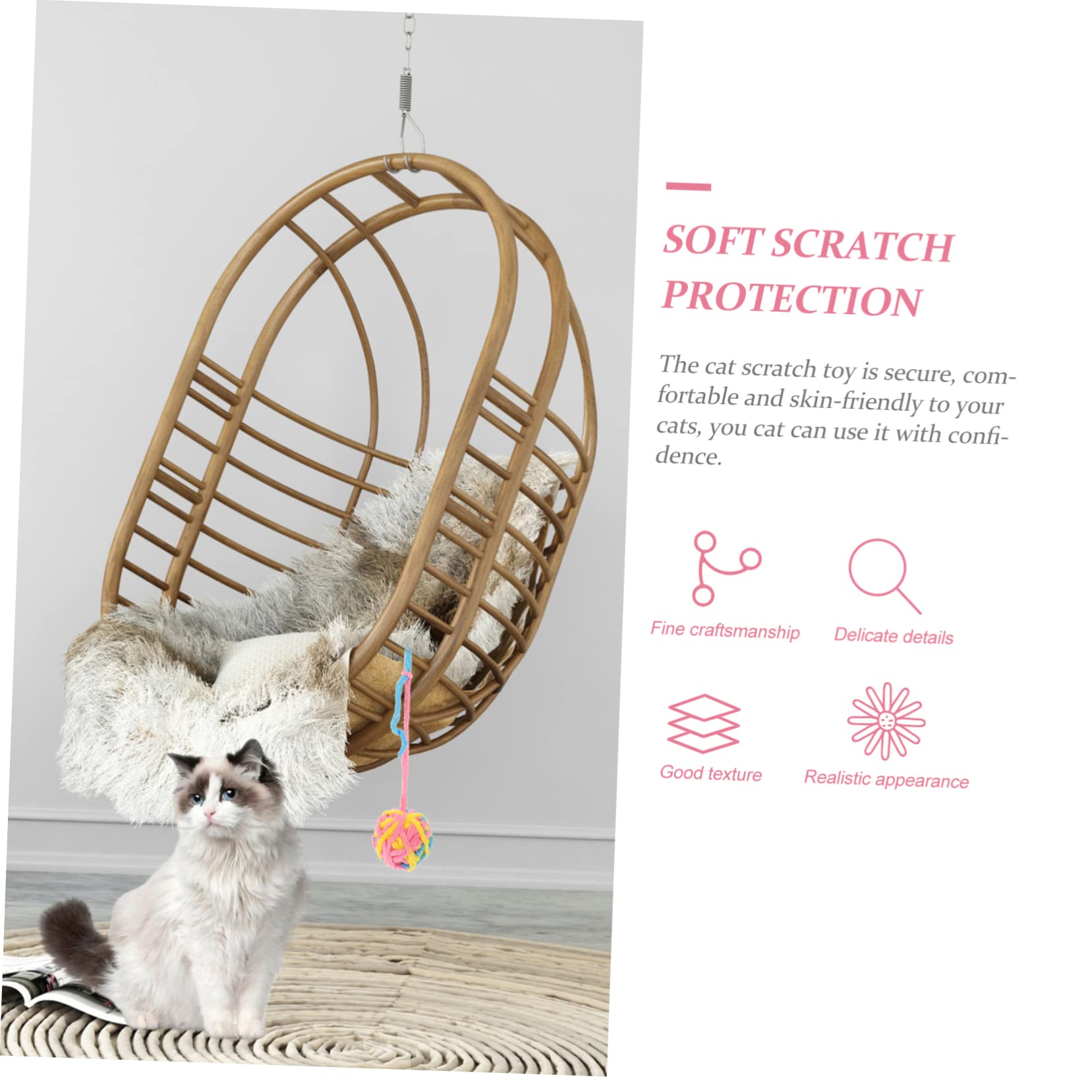 VANZACK 20stücke Interaktive Katzenspielzeugbälle Bunte Kratzbälle Für Katzen Für Indoor-Spiel Und Krallenpflege Mit Und Farbenfrohen Fäden Für Kätzchen Und Erwachsene Katzen