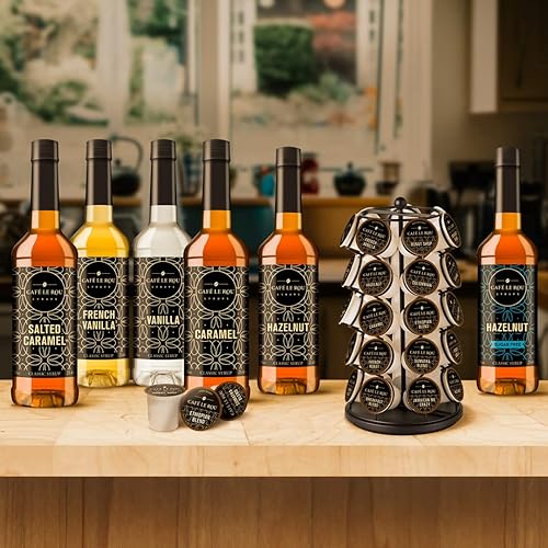 Miniatura 3 de Café Le Rou Jarabe de café variado, paquete de 5, jarabe saborizante de café de 25.4 onzas, vainilla, vainilla francesa, caramelo, caramelo salado,