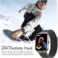 Vista 5 de Reloj inteligente para mujeres, reloj inteligente HD de 1.85 pulgadas, compatible con iPhone/Samsung/Android (respuesta/hacer llamadas), más de 100