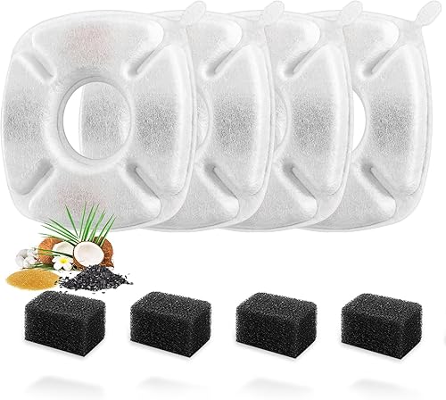 Miniatura 10 de 28 piezas Filtros de repuesto para fuente de agua para gatos - 14 paquetes de filtros para fuente de agua, 14 paquetes de esponjas pre-filtro,
