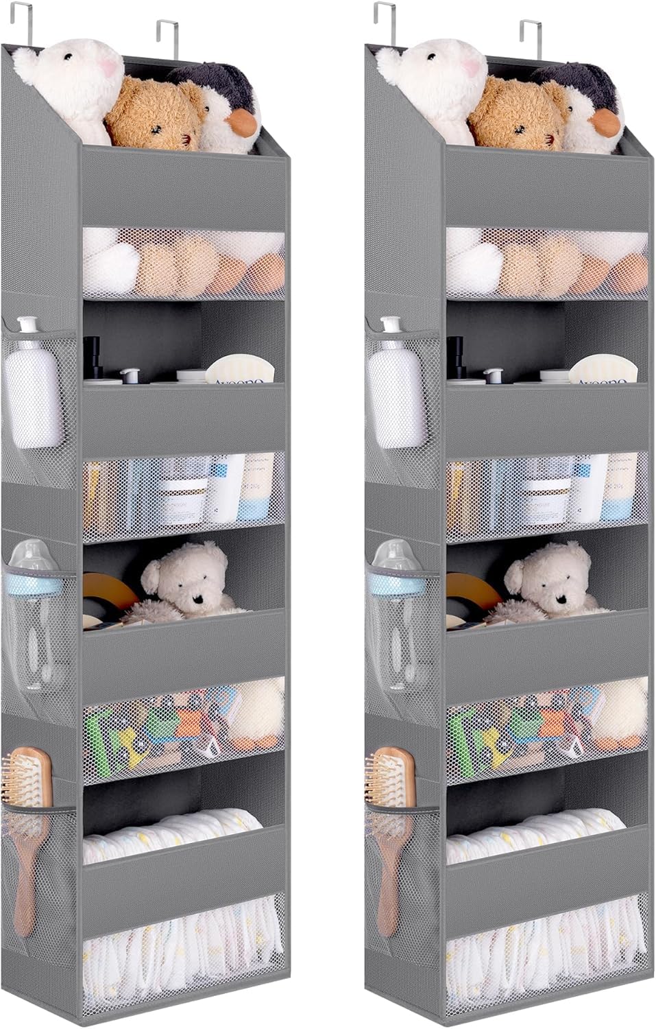 Granny Says Over The Door Hanging Organizer Organiseur de Porte Suspendu à 4 Poches Gris