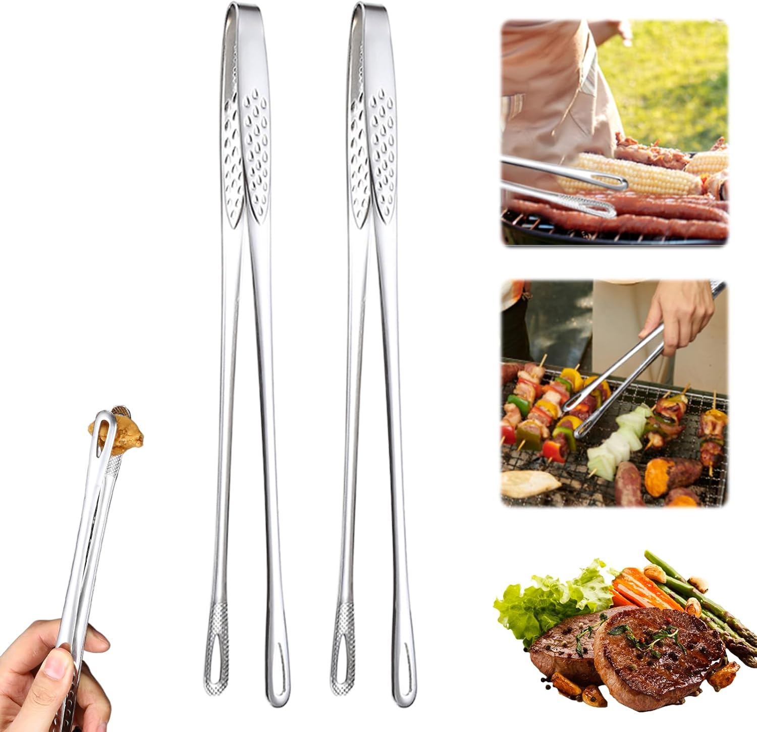 Korean BBQ Tongs, Stainless Steel Grill Tongs, Kitchen Tongs for Cooking,Cooking Tweezers Clamp Tool for Salad, Fish, Steak, Barbecue, Buffet, Meat Barbecue (1PCS L) Korean BBQ Tongs, Stainless Steel Grill Tongs, Kitchen Tongs for Cooking,Cooking Tweezers Clamp Tool for Salad, Fish, Steak, Barbecue, Buffet, Meat Barbecue (1PCS L)