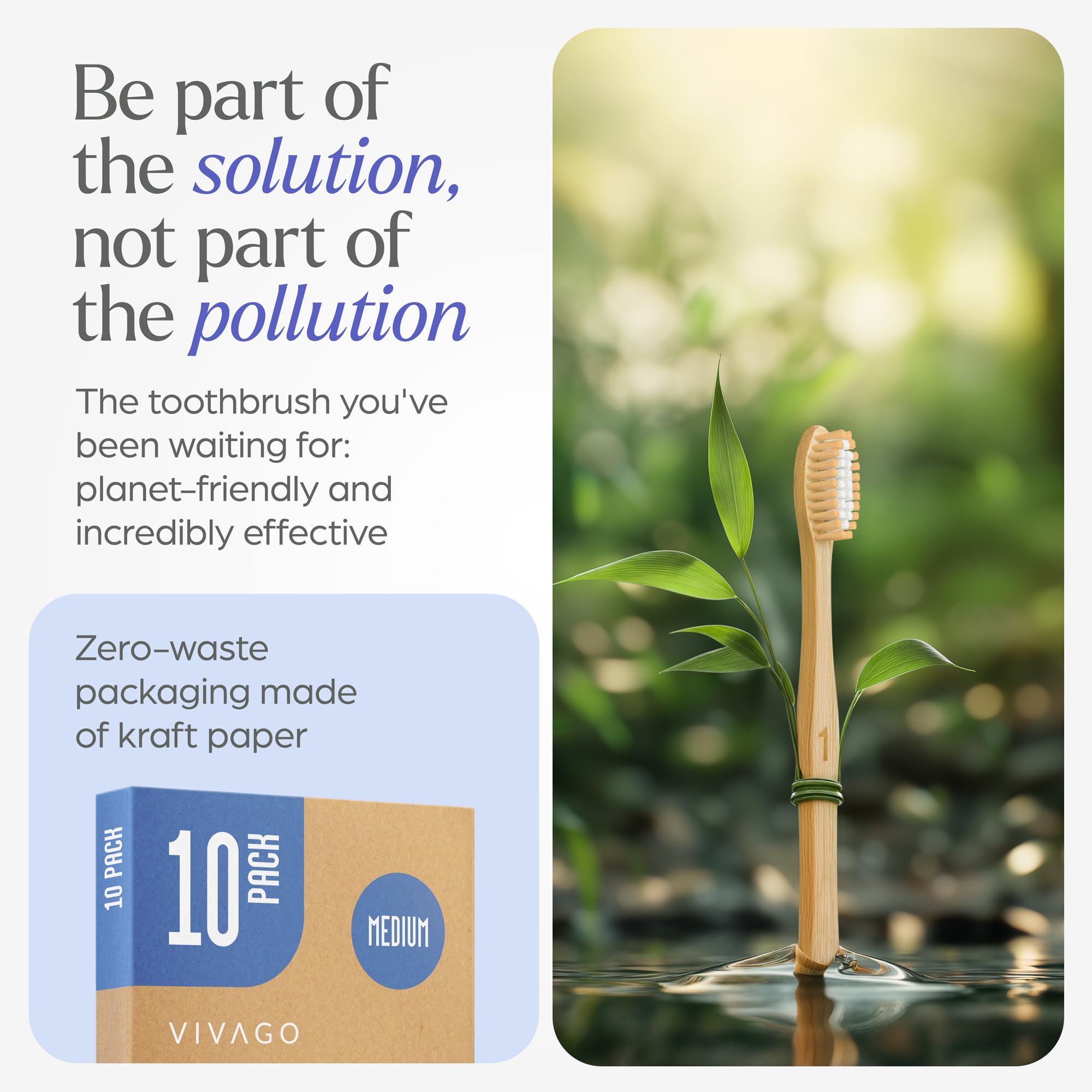 VIVAGO Bamboo Toothbrushes - Eco-Friendly Brushing -3