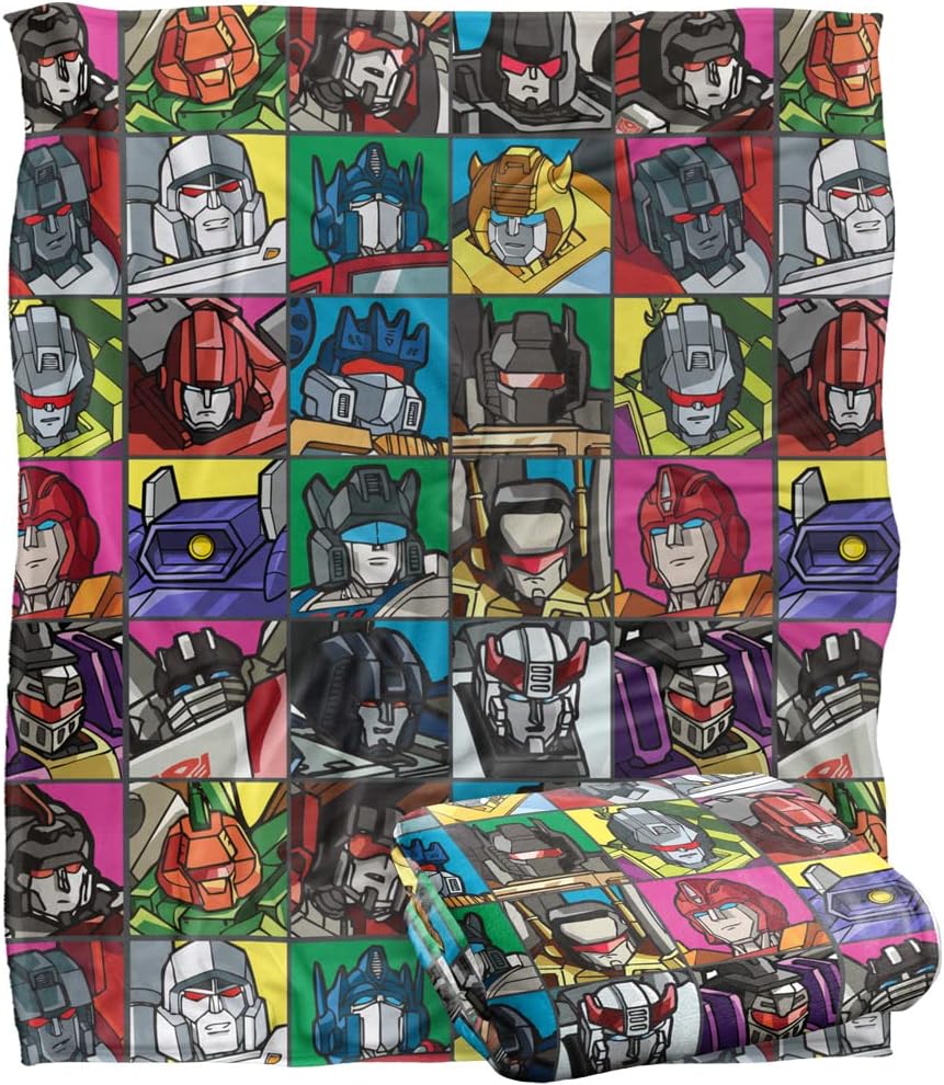 Transformers Blanket, 60"x80" Transformers Squares Silky Touch Super Soft Throw Blanket