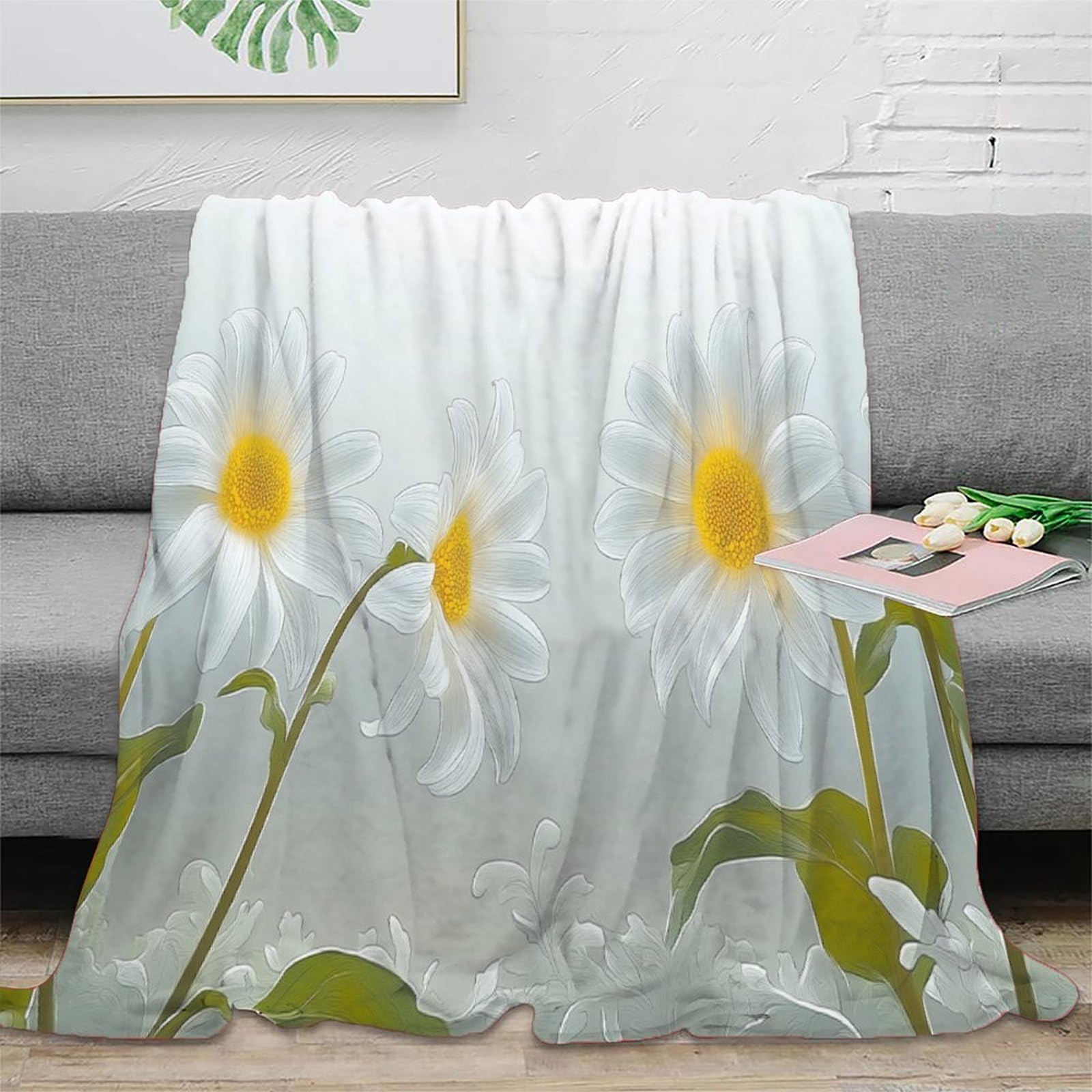 Couverture plaid de salon daisy pour réchauffer les colocations