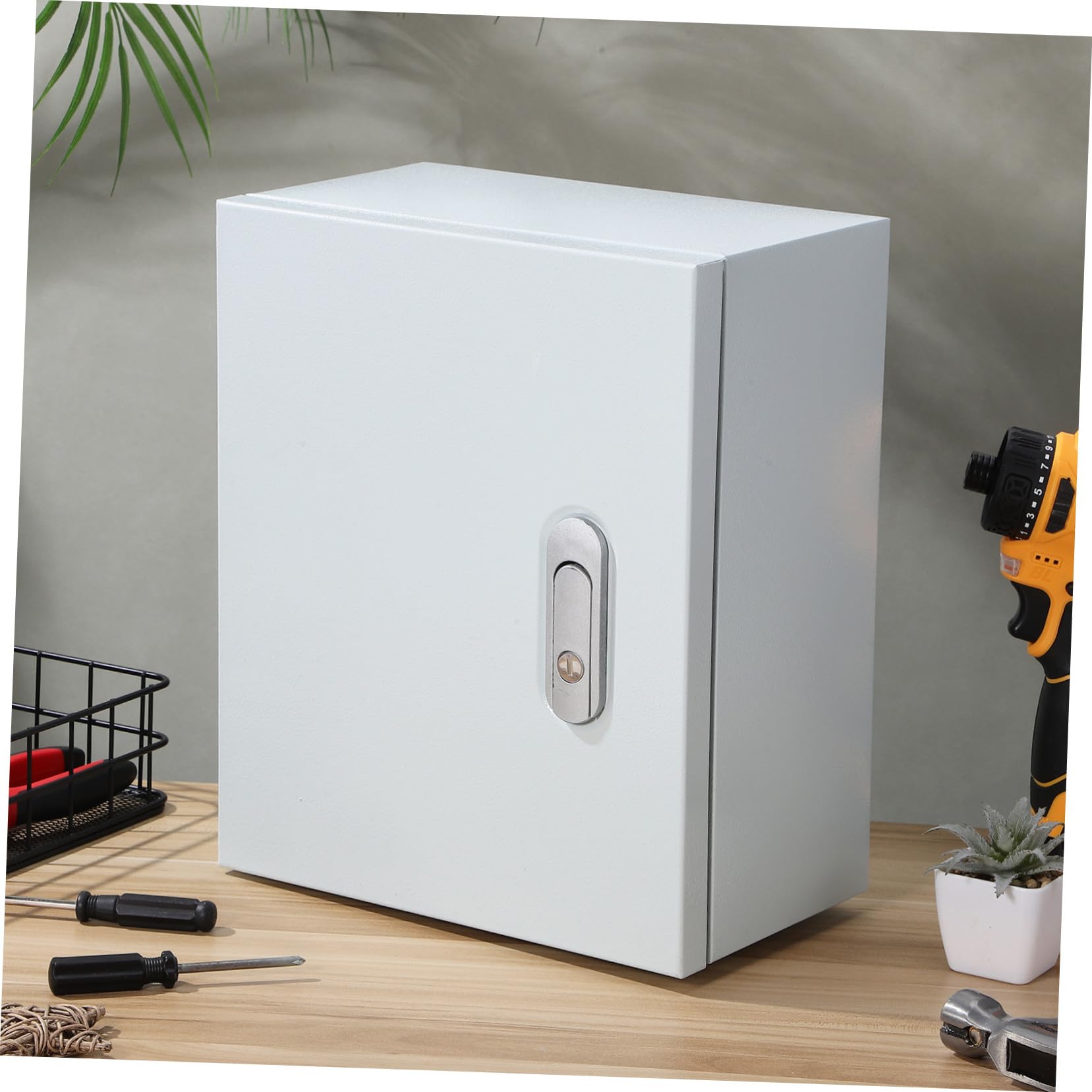 Armadietto Elettrico da Muro in Acciaio Inox Bianco per Controllo | Cassetta Elettrica da Esterno, Sportello Incernierato Serratura Lunga, Struttura Rinforzata per Componenti