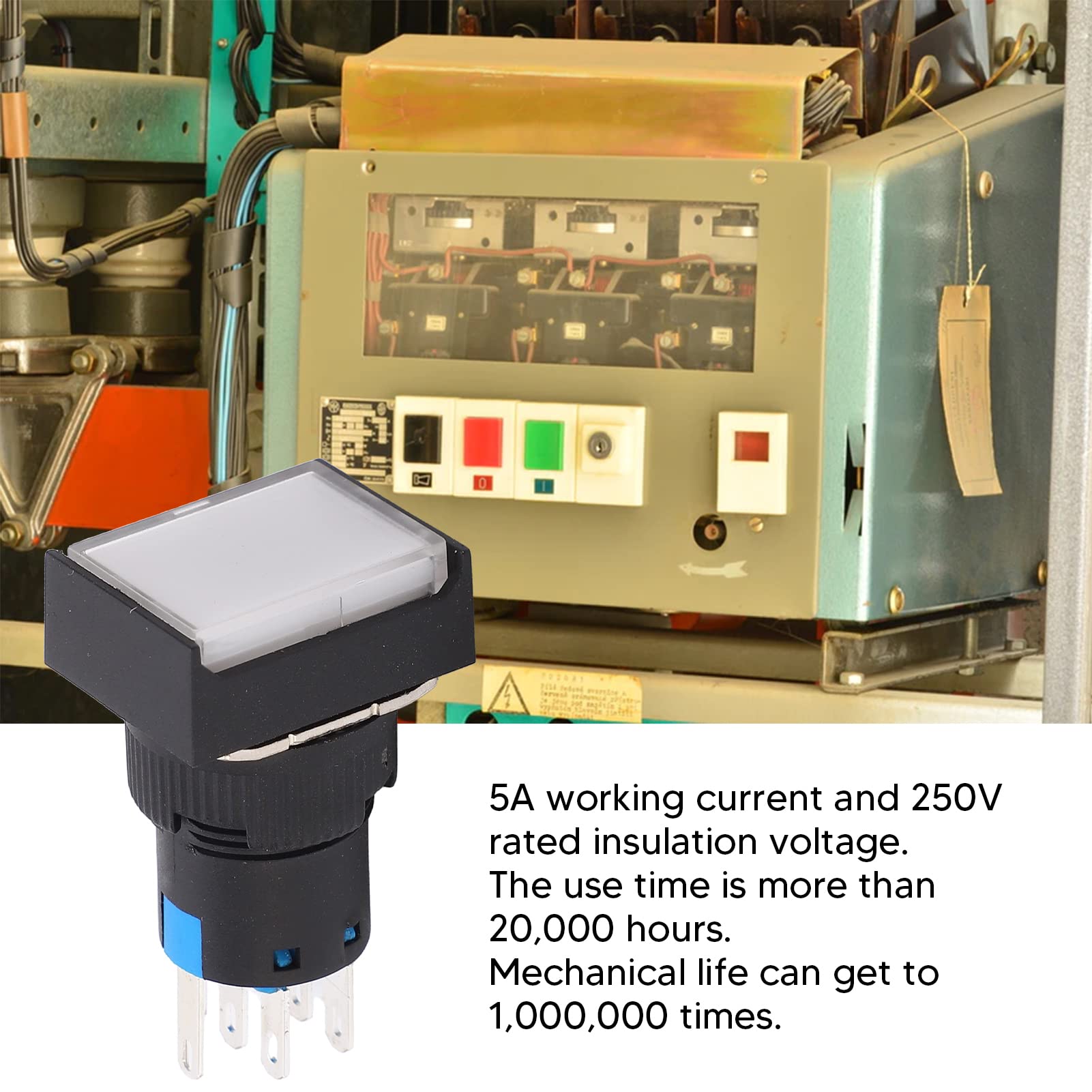 Pulsante Momentaneo, Interruttore Industriale Autobloccante Normalmente Aperto 5A, Interruttore a Pulsante di Controllo con Luce AC DC12V Per Interruttori Fai da Te Per Auto Industriali Per Barche