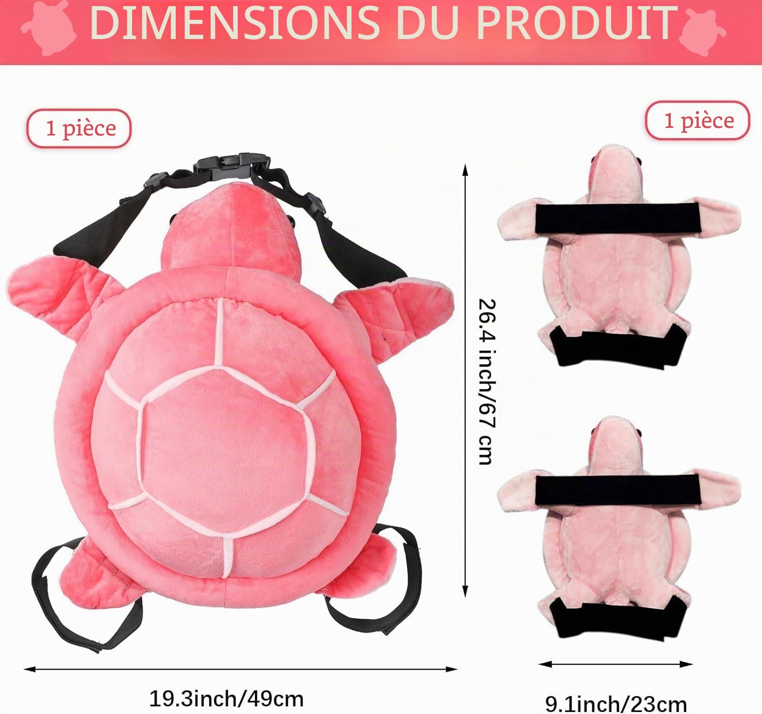 Lot de 3 protections tortues 3D pour snowboard, ski, protection hanches, genouillère enfants adultes