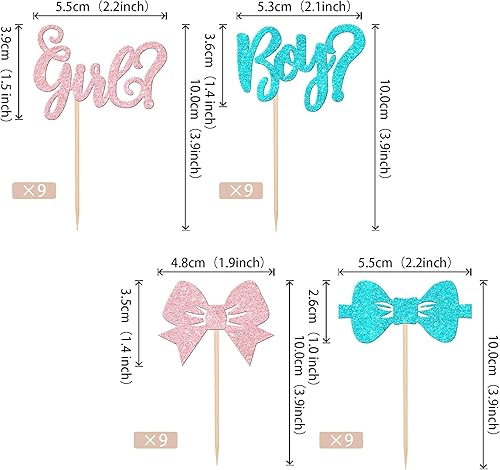 Miniatura 2 de 24 piezas de adornos para cupcakes para niños o niñas, corona de princesa con purpurina rosa o azul, vestido de princesa para baby shower,