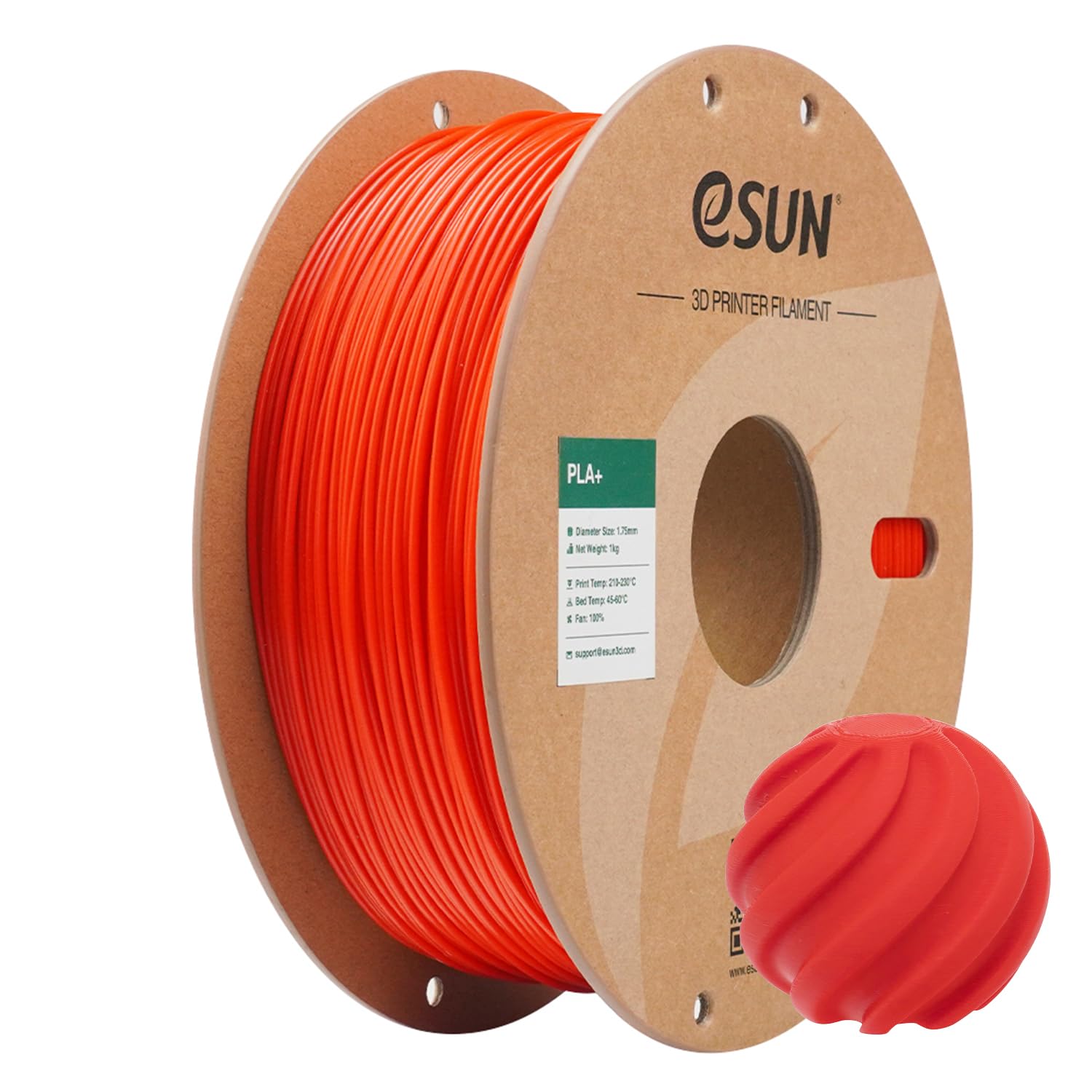 eSUN PLA+ Filament 3D Printer Filament PLA Plus 1KG RGB Red | PLA Plus 1.75mm, Dimensional Accuracy +/- 0.03mm, 1KG Spool (2.2 LBS) 3D Printing Filament for 3D Printers