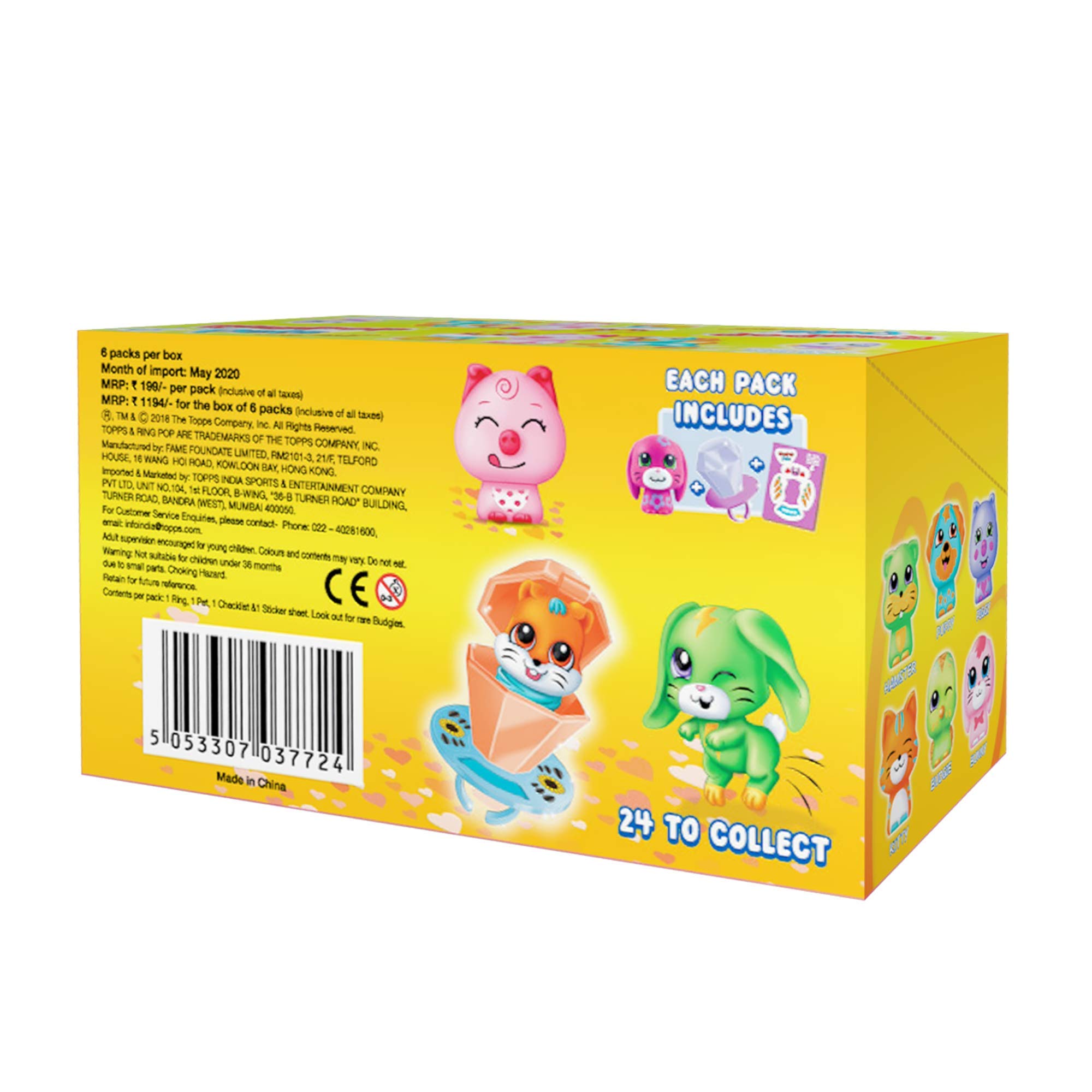 Buy Topps India Ring Pop Pets Figurine, Pack of 6, Official Merchandise-  Multicolour Online at Lowest Price Ever in India | Check Reviews & Ratings  - Shop The World
