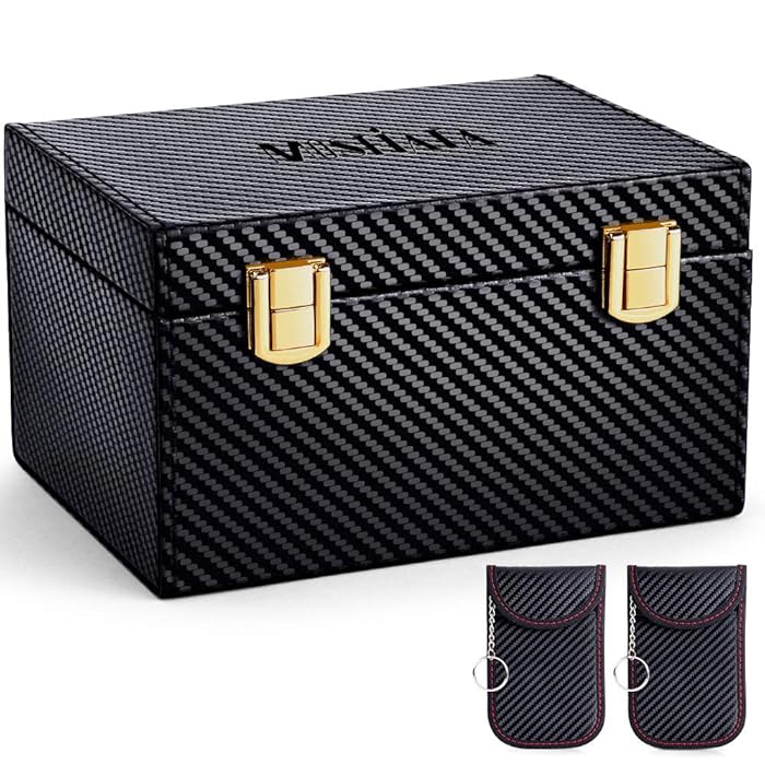 Buy MOSFiATA Car Key Signal Blocker Box with 2 Pack Faraday Pouch