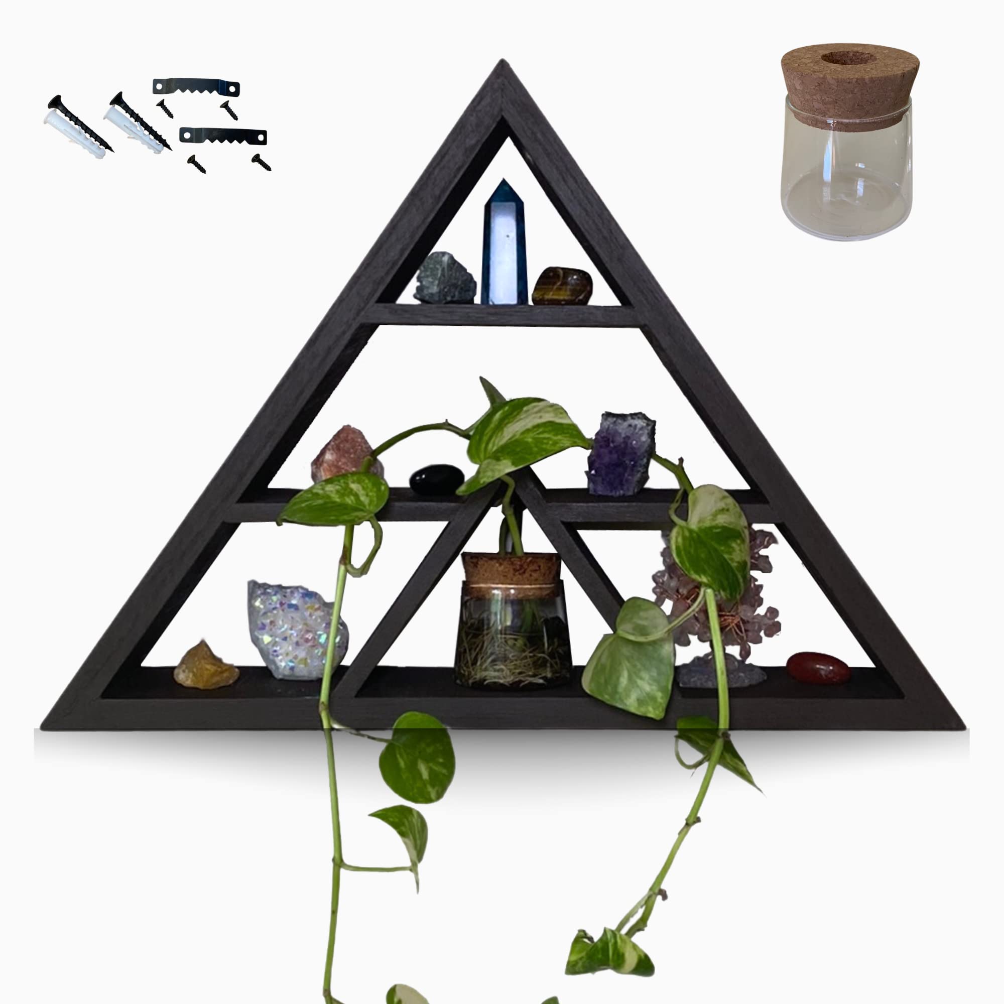 Triangle Shelf for Crystals & Healing Stones Display Floating Shelf