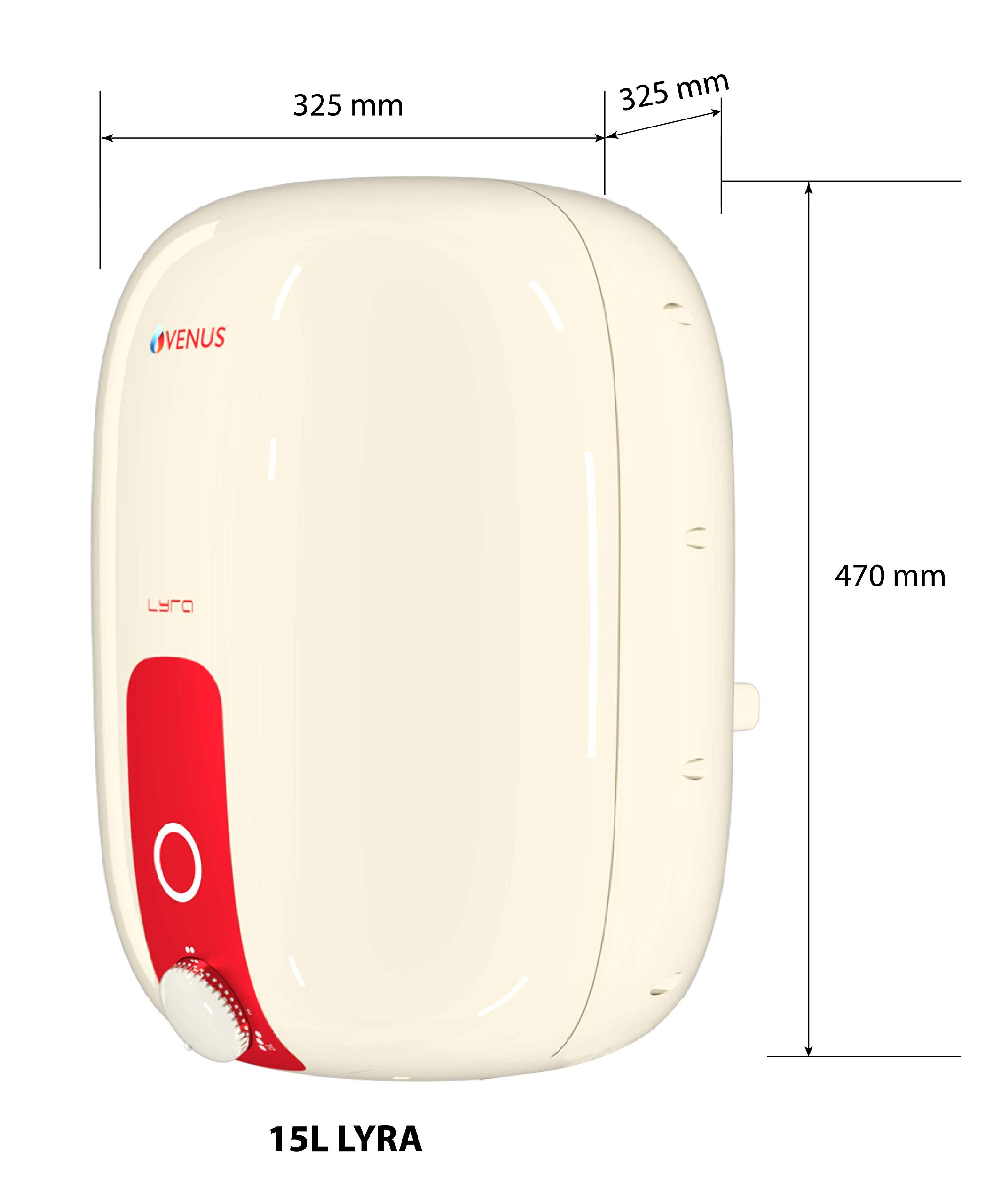 Buy Venus Lyra 15R 2000-Watt Water Heater (Ivory/Red, BEE Star Rating - 5  Stars) Online at Low Prices in India - Amazon.in