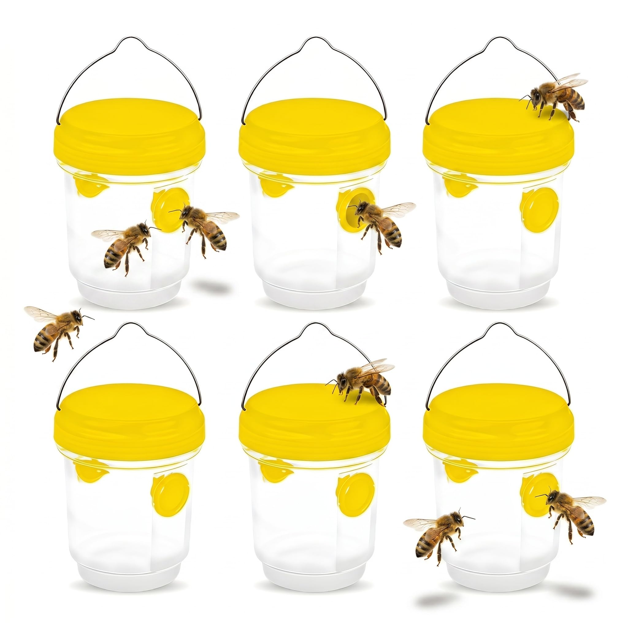 6 Pack Wasp Trap Reusable Waterproof Wasp Trap Killers Outdoor