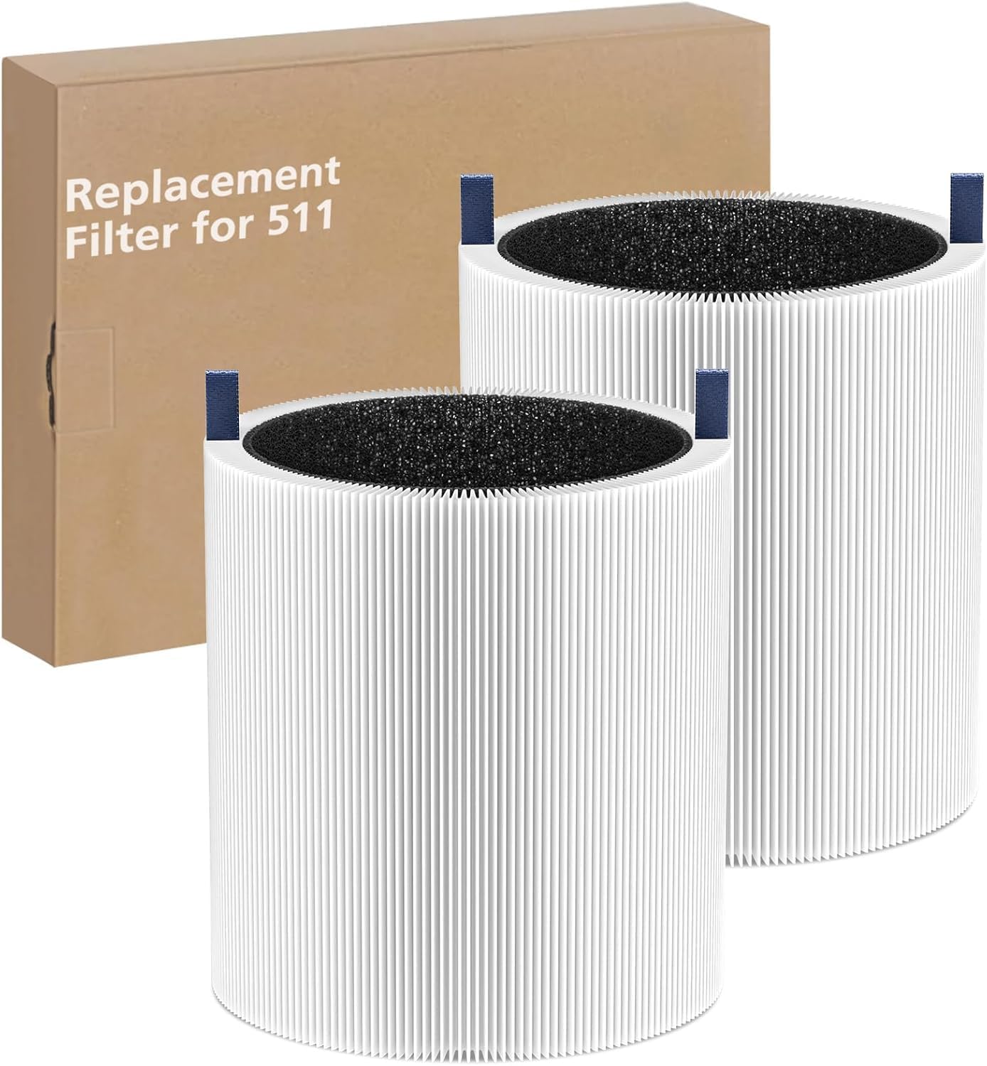 2 Pack 511 Replacement Filter Compatible with Blue Pure 511 Air Purifier, Blue 511 Filters with Pre-Filters for 511 Air Purifier Only