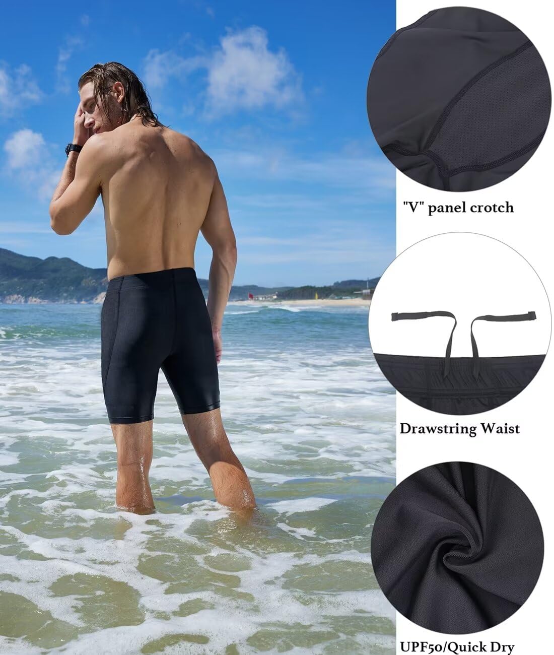 Traje de baño de entrenamiento atlético para hombre, duradero, para natación, carreras, competición