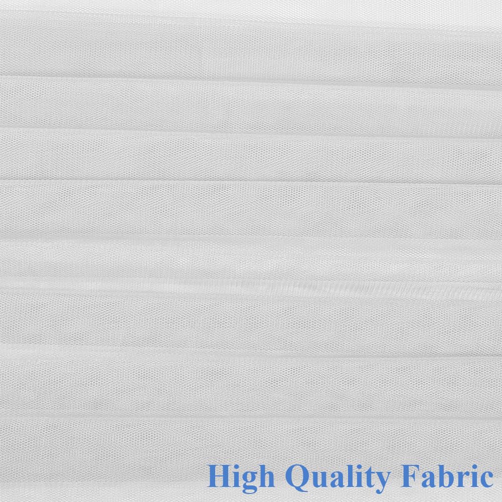 Tessuto in tulle bianco organza - 3 m x 160 cm, per tavolo fai da te, feste, matrimoni, decorazioni in tulle