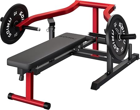 Chest Press Machine, Weight Bench Press Machine with Independent Converging Arms, Adjustable Flat Incline Bench Press for Chest, AB Workout Home Gym Equipment Red pro