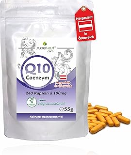 240 Kapseln SUPERKOST Coenzym Q10 - CoQ10, 100 mg Hochdosiert, kein 200 mg Tagesdosis, 8 Monate Packung, Hergestellt in Österreich