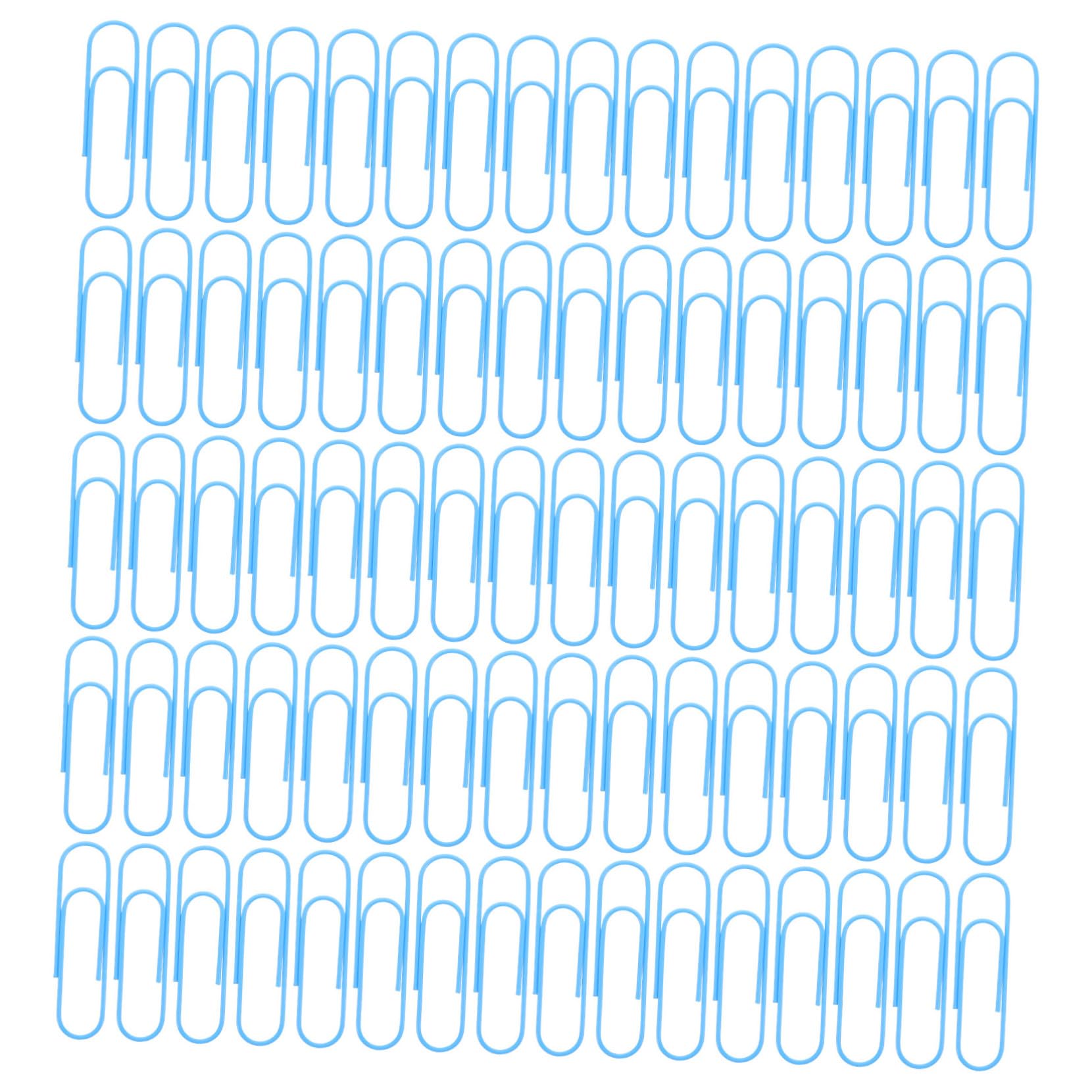 Graffette da Ufficio 100 Pezzi Blu in Metallo e Plastica | 10cm Formato Jumbo, Riutilizzabili e Portatili, per Scuola e Organizzazione Documenti