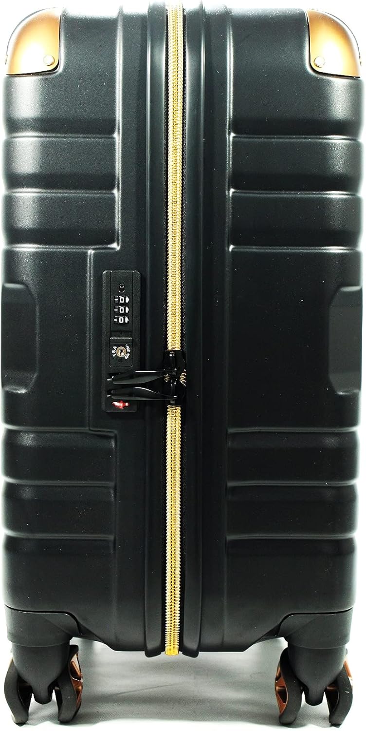 review Shark Wheel Carry-On Luggage, 22 inch, TSA Approved Lock, Expandable Side, Black/Copper