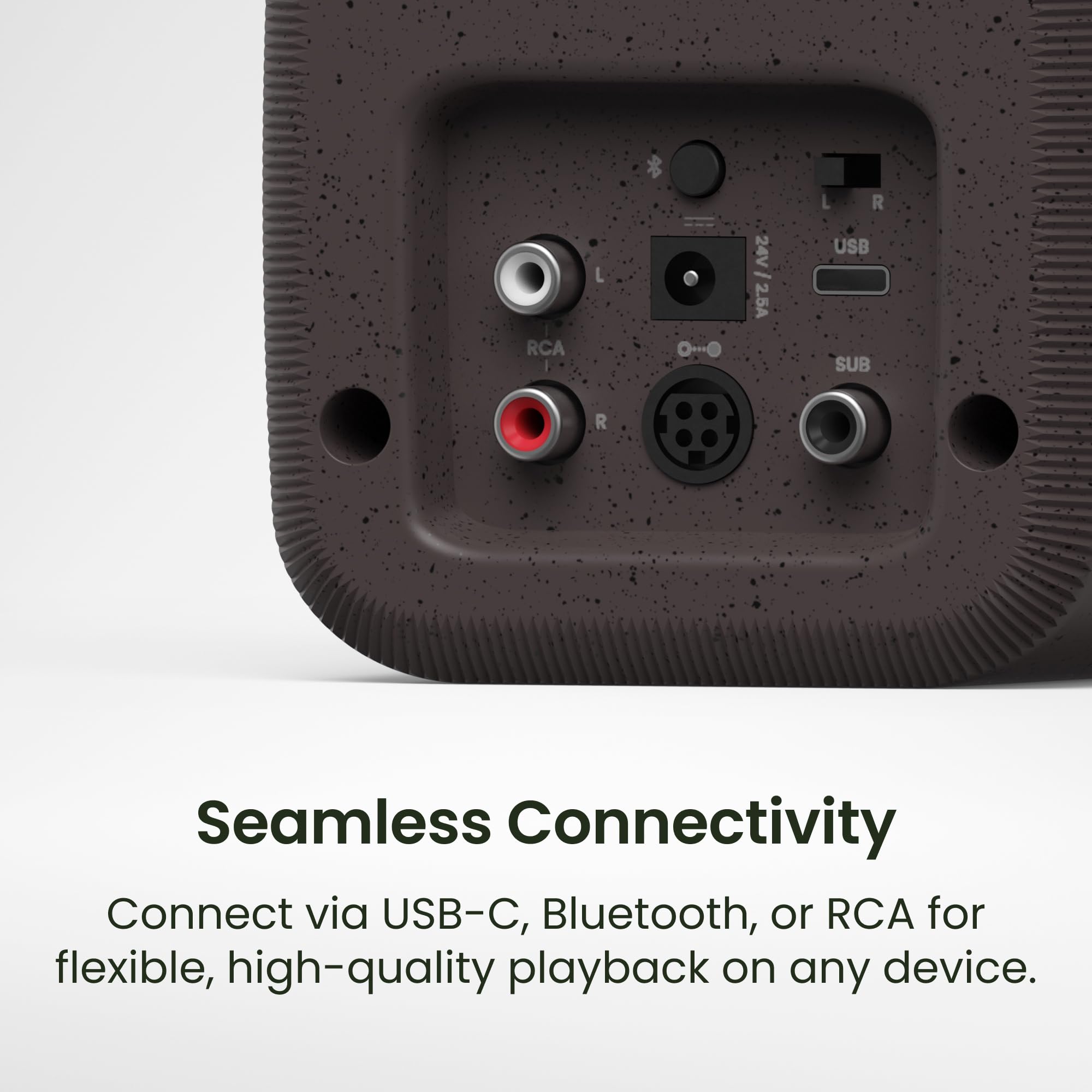 Kanto UKI 100 W Altavoces de ordenador de escritorio activo con Bluetooth y USB-C | Inteligente Sub Integración | Auriculares fuera | Par | Onyx