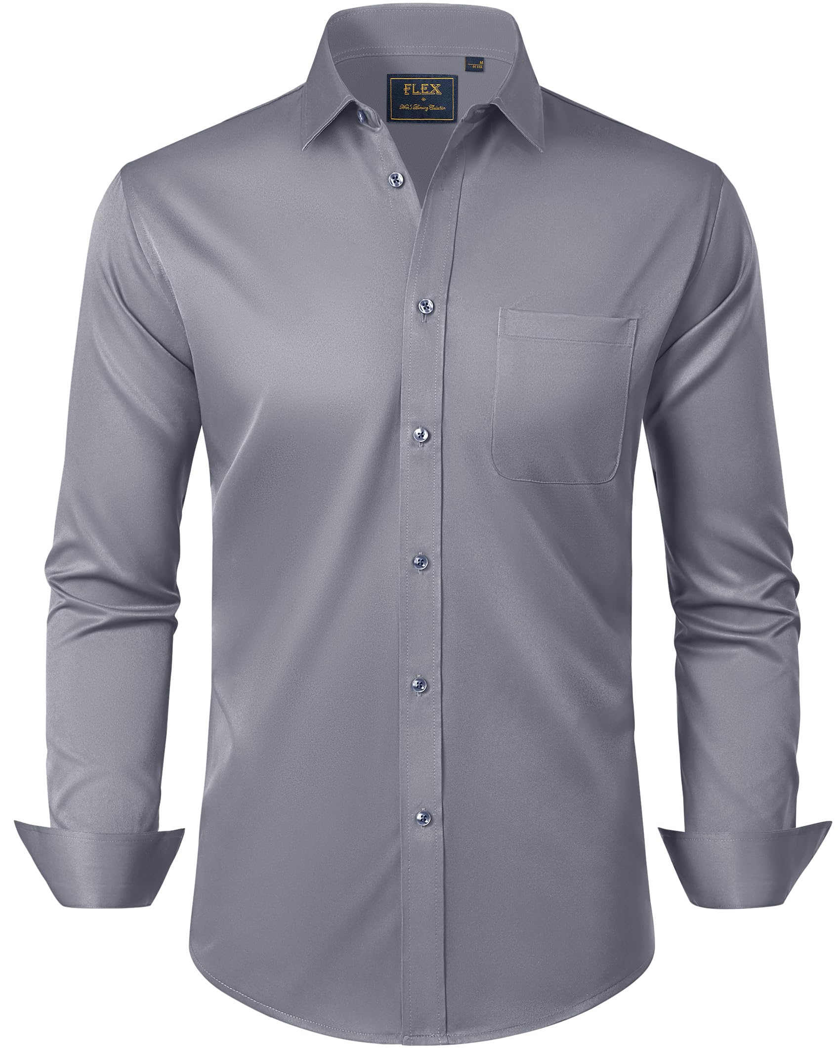J.VER Hemd Herren Langarm Regular Fit Herrenhemd Stretch Freizeithemden Hemden Bügelleichtes Hochzeit Businesshemden mit Tasche