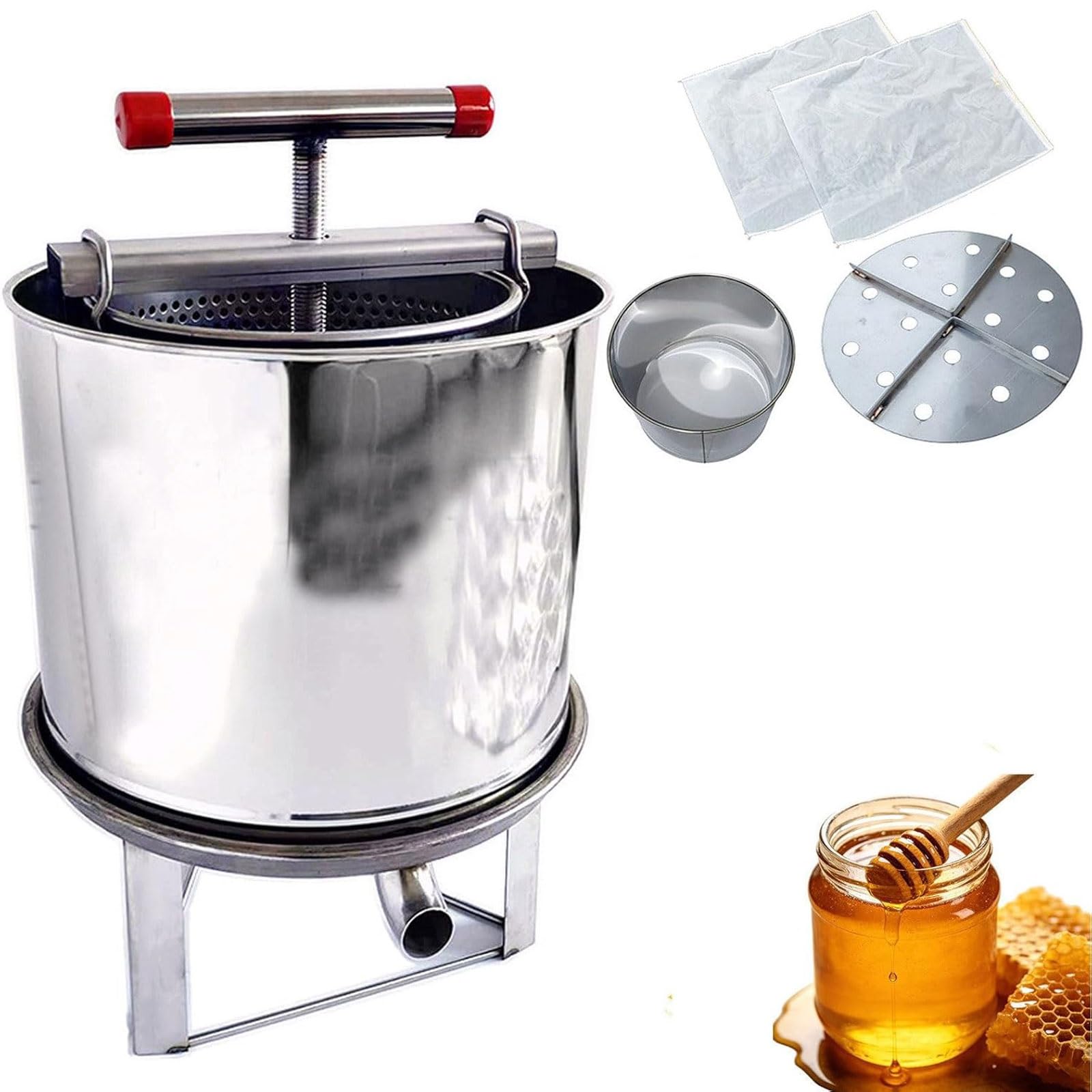 Ustensile de cuisine et extracteur manuel de miel en acier pour apiculture durable