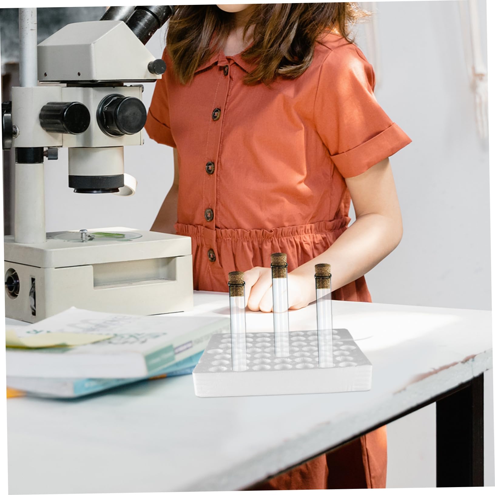 KICHOUSE Lab Test Tube Holder for Chemistry Reusable Foam Tube Rack Stand Sample Tube Storage Box