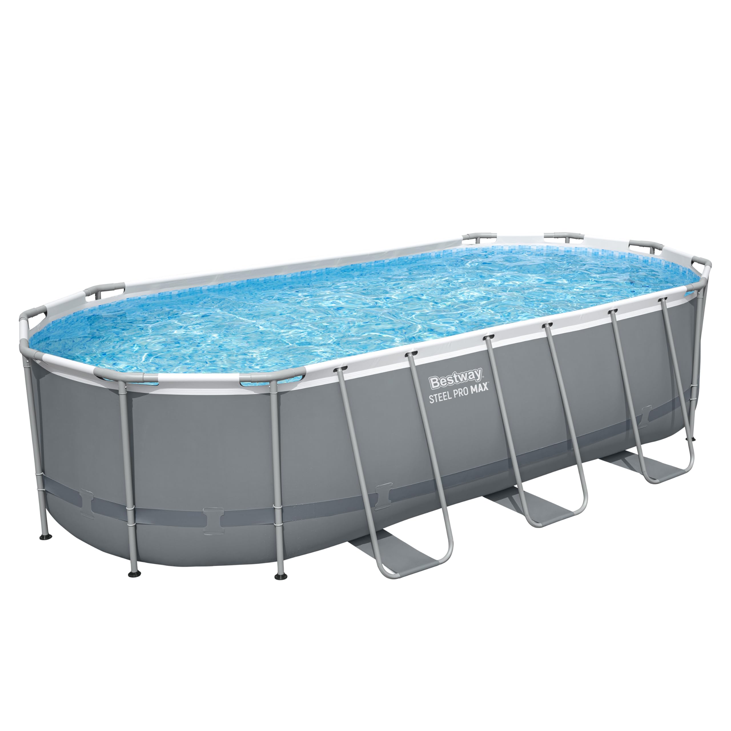 Bestway Steel Pro MAX Frame Pool Komplett-Set, 549 x 274 x 122 cm, 13.430 L, TriTech-Material, Filterpumpe, Sicherheitsleiter, Abdeckplane, Fliesenmosaik, einfacher Aufbau, langlebiger Stahlrahmen