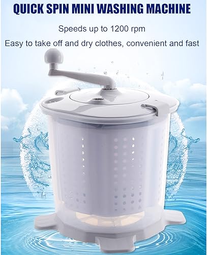 Miniatura 5 de Lavadora manual portátil no eléctrica Spin Dryer Combo, Mini lavadora de mano Lavandería Spinner, Ropa compacta Ropa interior Calcetín Lavadora