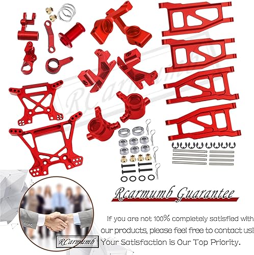 Miniatura 6 de Pieza de actualizaciones para 1/10 Rustler 4x4 VXL/Rustler 4x4, brazo de suspensión delantero trasero de aleación, bloques de dirección, bloque de