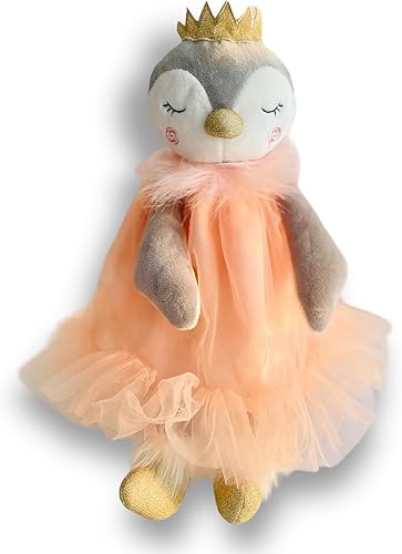 Miniatura 1 de EliEla Toys Regalos de peluche de pingüino para niños, lindo muñeco de peluche de pingüino, 15 pulgadas (vestido de pingüino de princesa, melocotón)