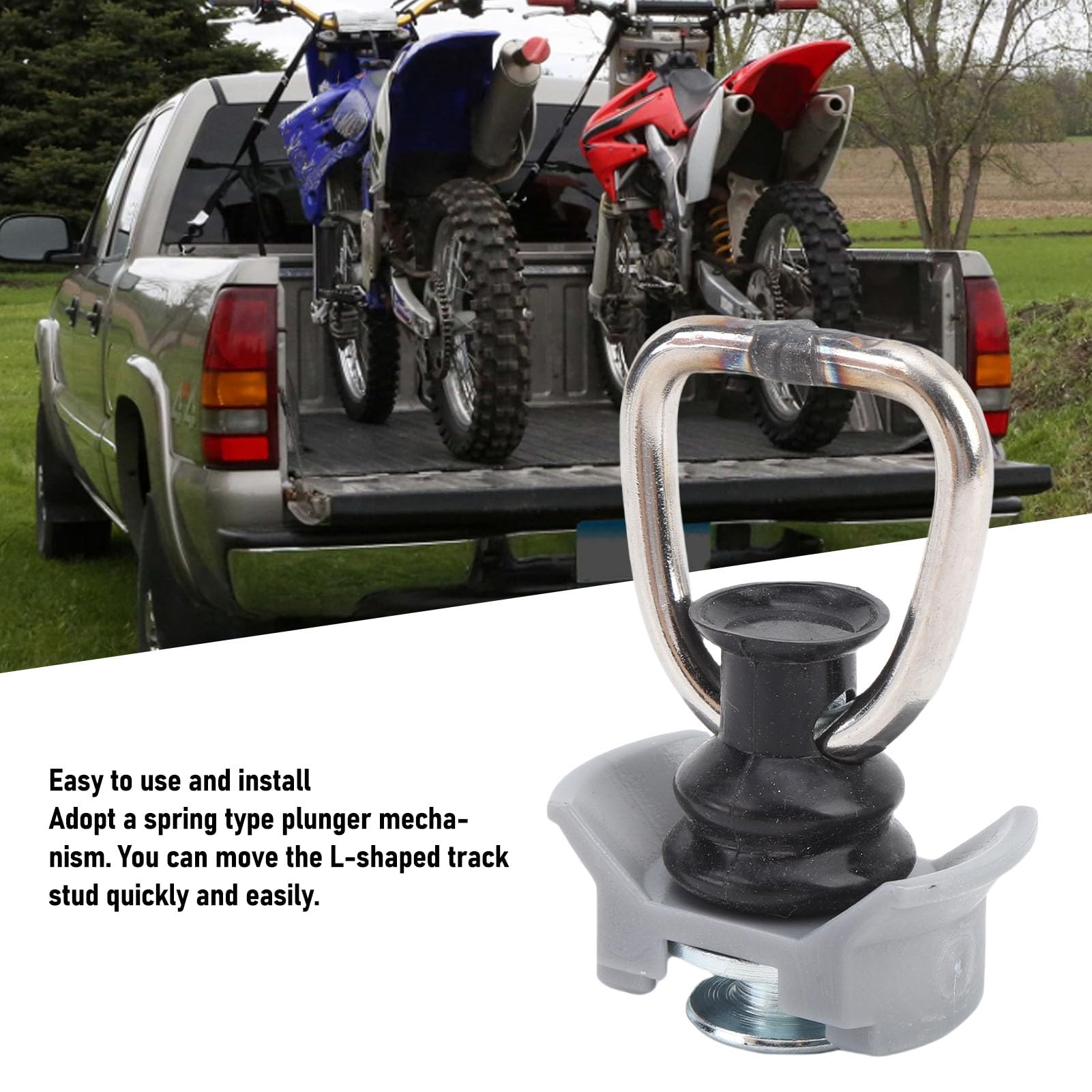 Aramox L-Gleisbindung 10 Stk Hochleistungs-Schiene mit D-Ring für Van und Pickup 1333 lb Tragkraft (Grau)